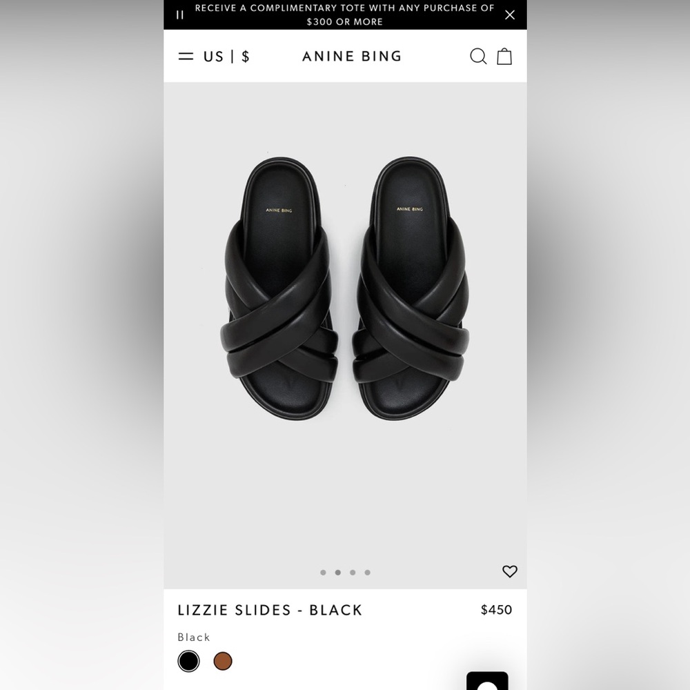 ANINE BING Lizzie slides - black - size 37